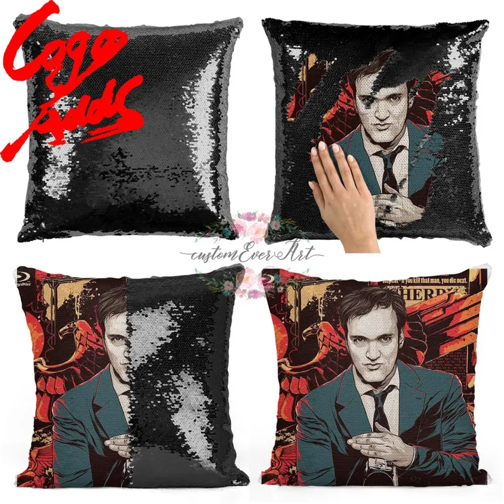 

Quentin Tarantino sequin pillow | sequin Pillowcase | Two color pillow | gift for her | gift for him | pillow | magic pillow
