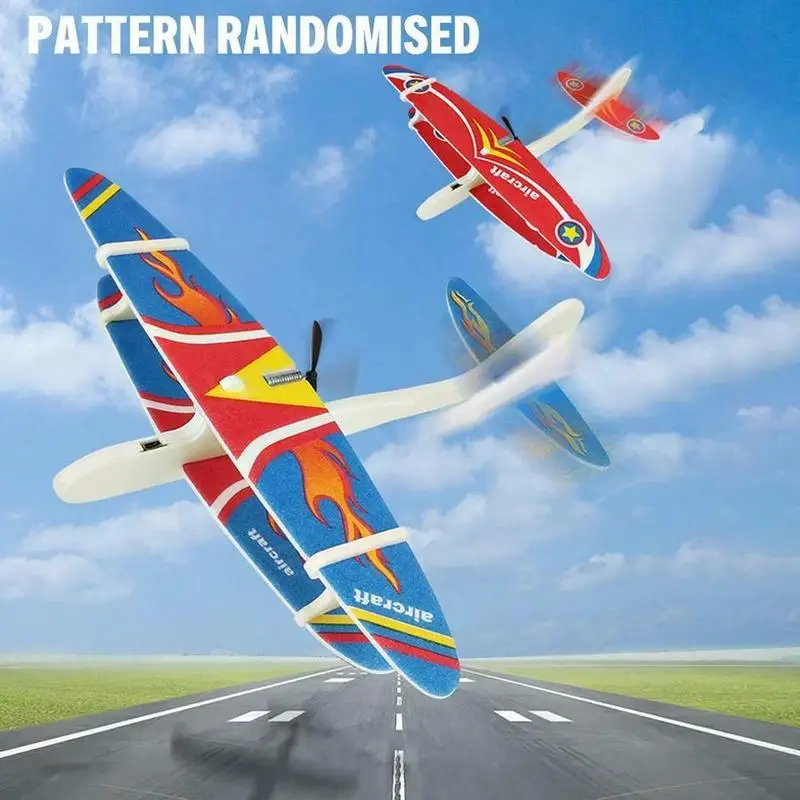 

EPP Electric Hand Throw Foam Plane Hand Launch Throwing Glider Aircraft Model LED Free-flying Fix Wing Foam Airplane Kids Toys