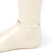 Простые крутые аксессуары Европа и Америка Мода Пляж Вафля персик сердце ножной браслет Женская Блестящая сторона Популярные Xl050