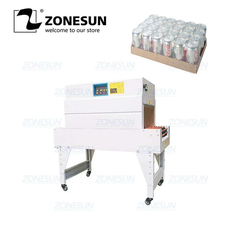 

ZONESUN Heat Shrink Film Wrapping Machine Packaging Cosmetics Book Food CD Cookie Card Packing Machine