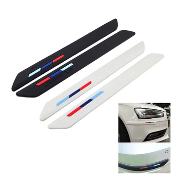 

2PCS Car Rubber Front+Rear Bumper Scratch Protector Strip Corner Guard Sticker Edge Protection Styling Mouldings