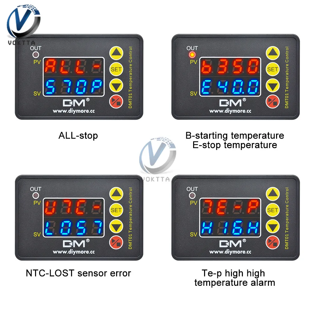 DMT01 микрокомпьютер контроллер температуры AC110V-220V/2200 Вт DC24V/480 Вт DC12V/240 Вт Цифровой дисплей контроллер температуры