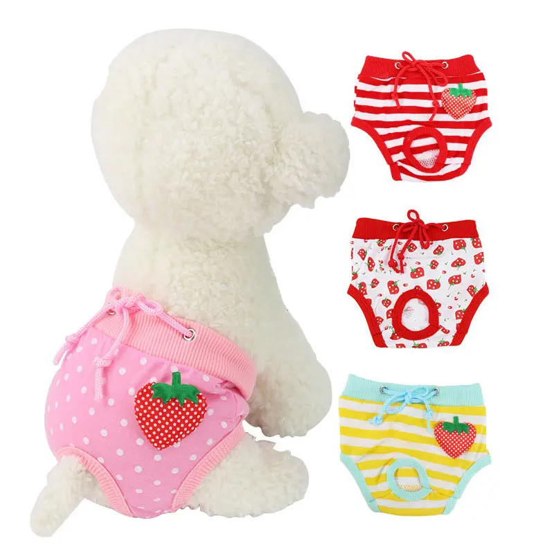 

Small Dog Diapers Panties for Dogs Teddy Female Protect Physiological Pants Washable Cute Print Candy Color Shorts Dog Underwear