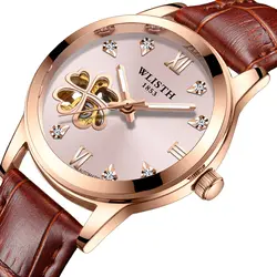 Wlisth часы женские механические часы механические женские часы скелетоны швейцарские часы автоматические механические часы Для женщин часы