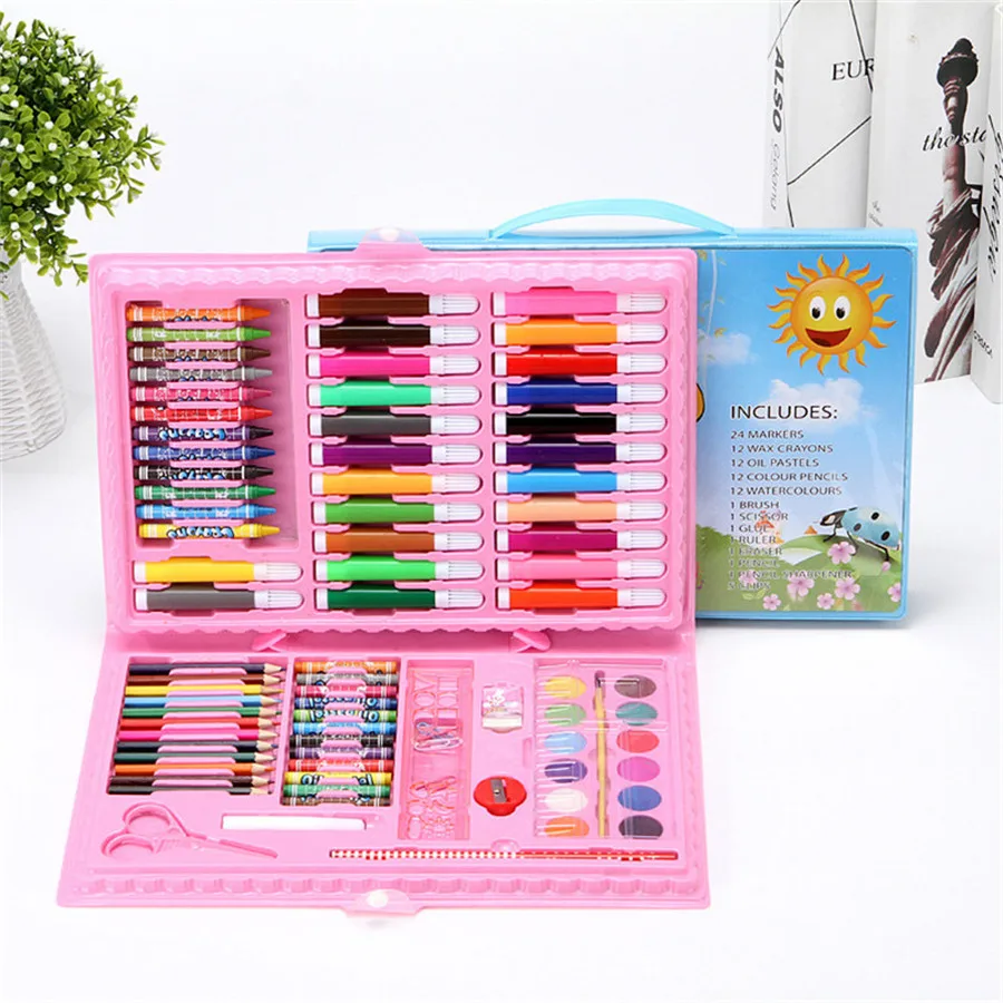 86Pcs-set-Pink-Blue-Children-Painting-Drawing-Brush-Set-Graffiti-Paint-Toys-Watercolor-Pen-Art-Learning