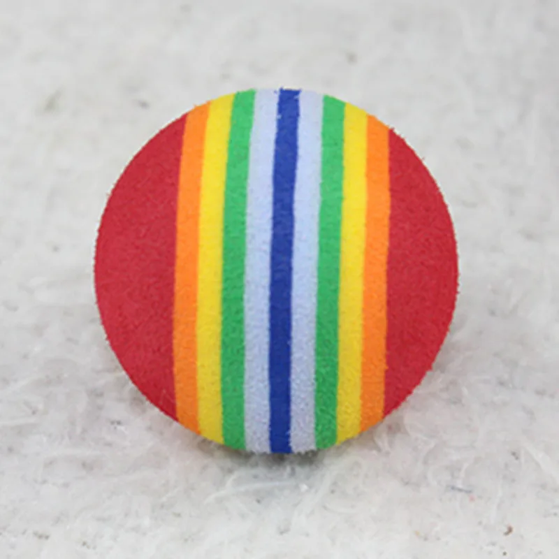

Funny Pet Toy Baby Dog Cat Toys 3.5CM Rainbow Colorful Play Balls For Pets Products XB 66