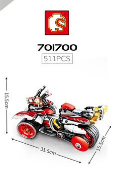 

701700 Technic Bombardier Motor Pullback Racing Motorcycle MOC 551Pcs Model Building Blocks Compatible with 20001 42056 Toys