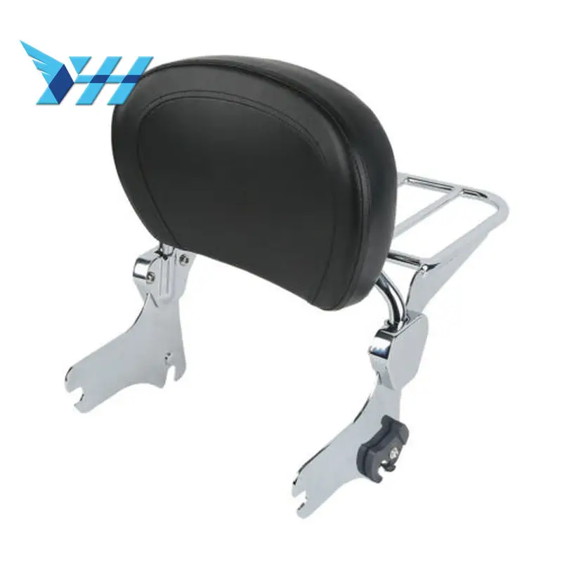 Motorcycle Backrest Sissy Bar Luggage Rack & Docking Hardware Kit For Harley Touring Models