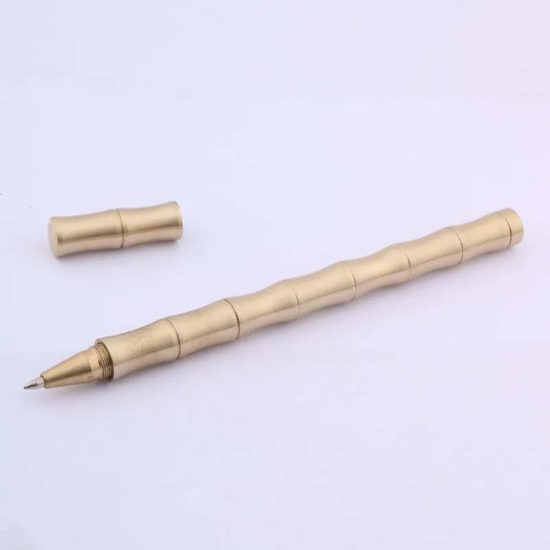 matte golden Бамбуковый фестиваль латунный лакированный с золотой серебряной розовой золотой отделкой роллербол ручка - Цвет: matte golden