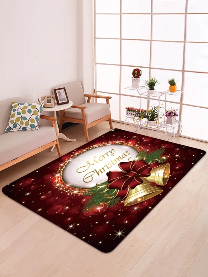 12 стилей 3D Рождественский Санта-Клаус Противоскользящий коврик для кухни, столовой, камина, пола, коврик, фланелевый ковер, Рождественское украшение для дома