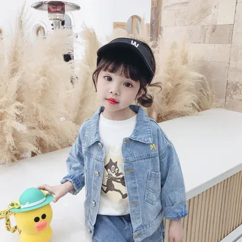 

Small Children's Denim Jacket Toddler Lapel Long Sleeve Cardigan Casual Girls Jackets Kids Cowboy Short Coats Outerwear Clothes