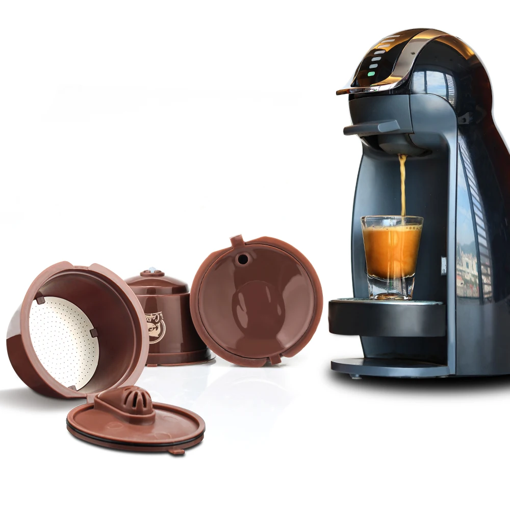 Recarregáveis Reutilizáveis Cápsulas de Café Filtros para Necafe Dolce Gusto Recarregáveis Crema Café com Tamper 10 Pcs