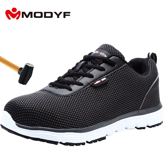 US $38.89 MODYF Men's Safety Shoes Breathable Steel Toe Lightweight Anti-smashing Non-slip Reflective Casual 