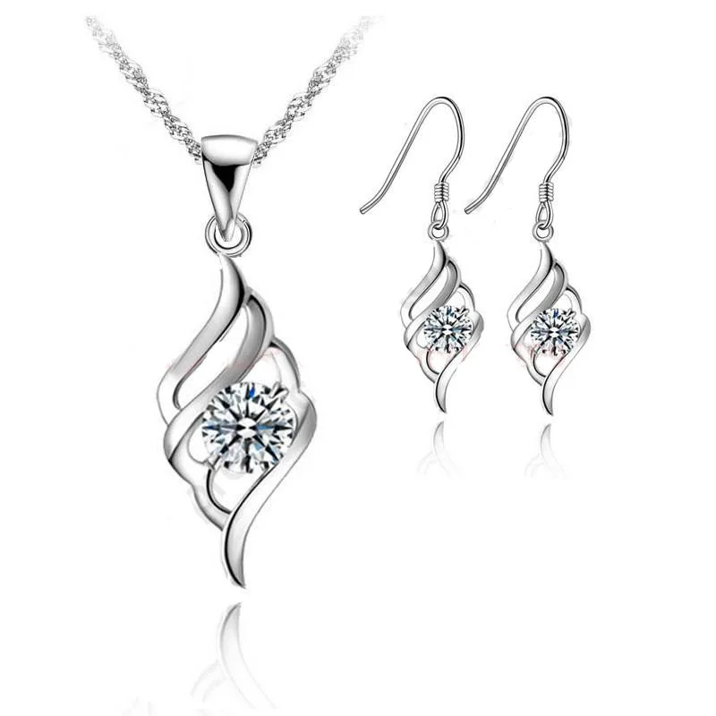 Colgante de joyas de plata de ley 925 con diseño de ala angular, conjunto de joyería con estilo coreano y cadena de 18