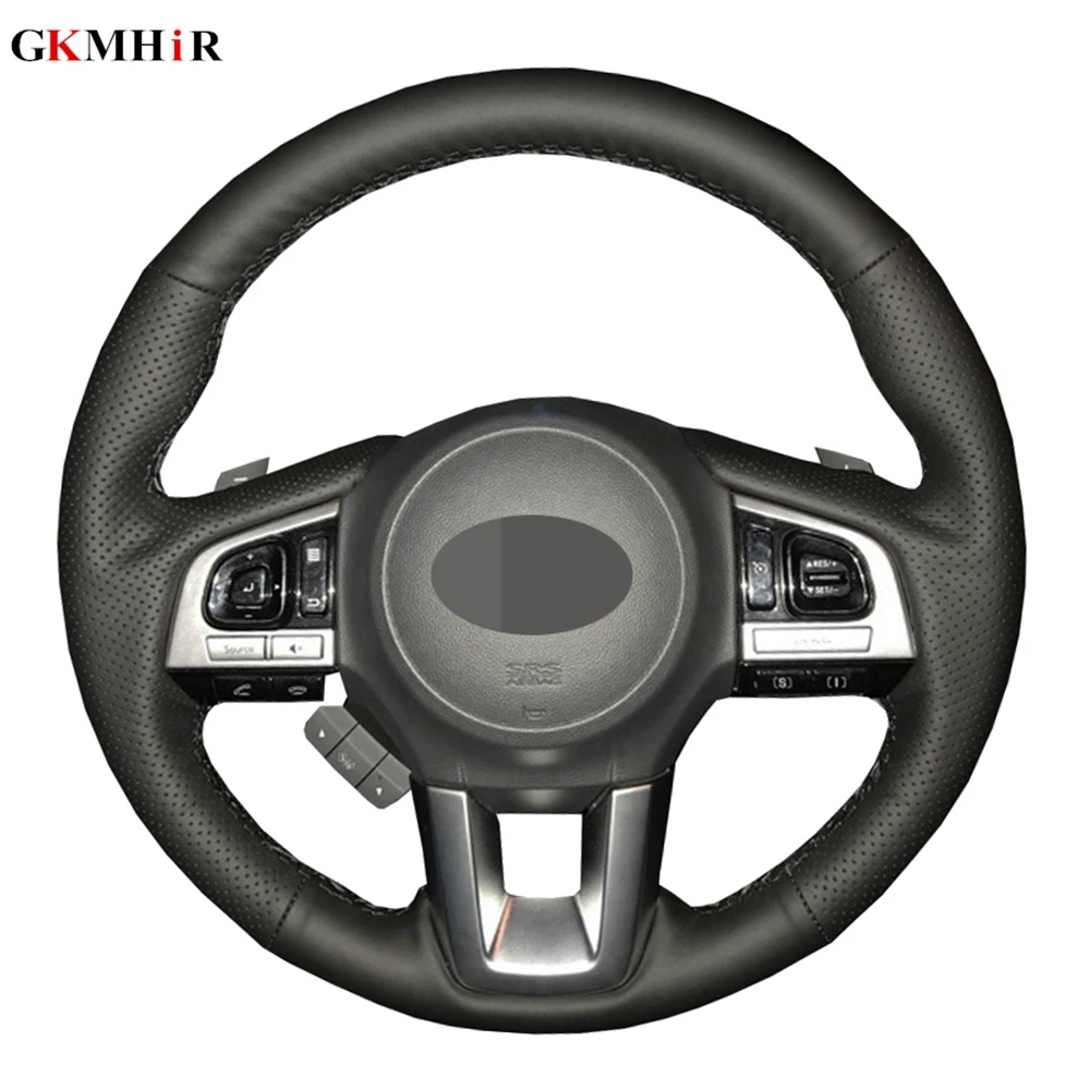 Handstitched Artificial Leather Car Steering Wheel Cover For Subaru