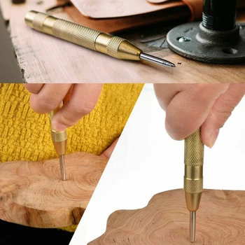 

2 Pcs 5inch Automatic Center Pin Punch Spring Loaded Marking Starting Holes Tool