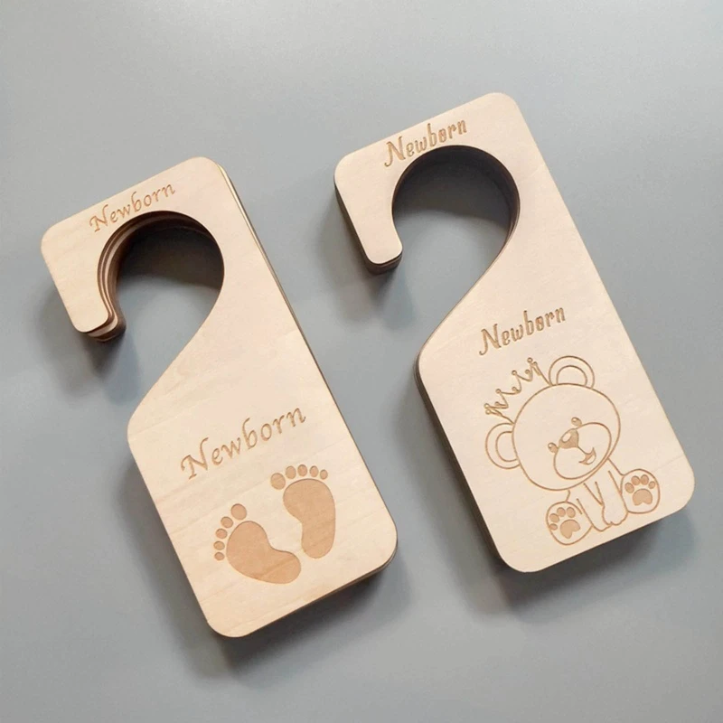 7 Pcs 0-24 Months Wooden Baby Milestone Cards Boys Girls Clothes Organizers Closet Dividers Newborn Birth Monthly Souvenir Cards