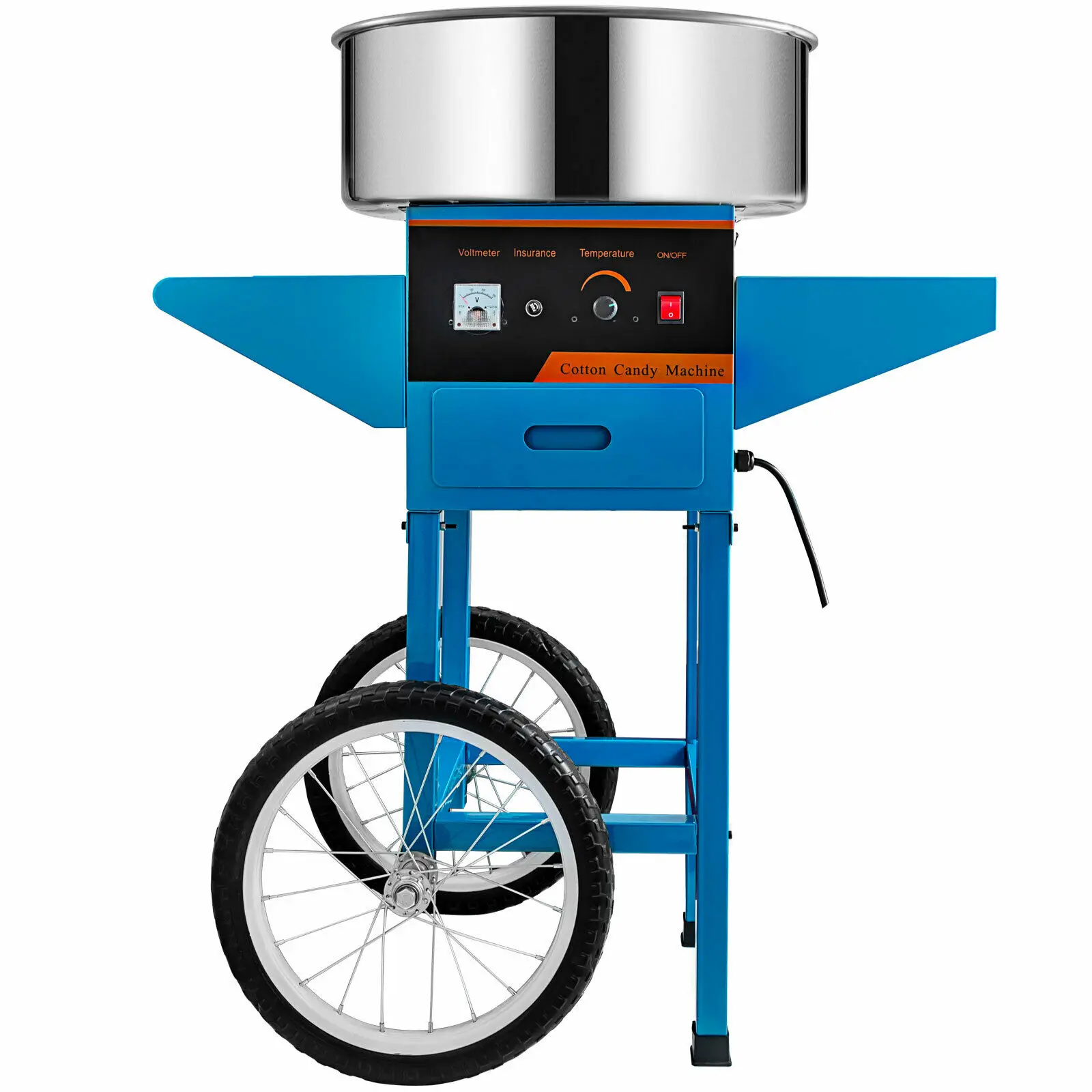 

Candy Machine Commercial with Cart Cotton Candy Machine Candy Floss Maker Blue 1030W Electric Cotton Candy Maker Stainless Steel