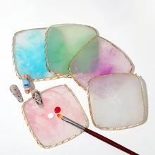 Paleta de colores de piedra de resina para uñas postizas, placa de mezcla de colores para manicura, estante cuadrado para esmalte de uñas, 1 Uds.