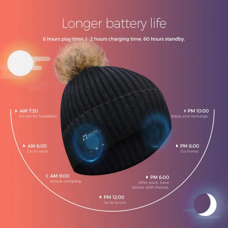 Модная теплая шапка бини с Bluetooth, беспроводная смарт-шапка, наушники, зимние уличные наушники с микрофоном для мужчин и женщин