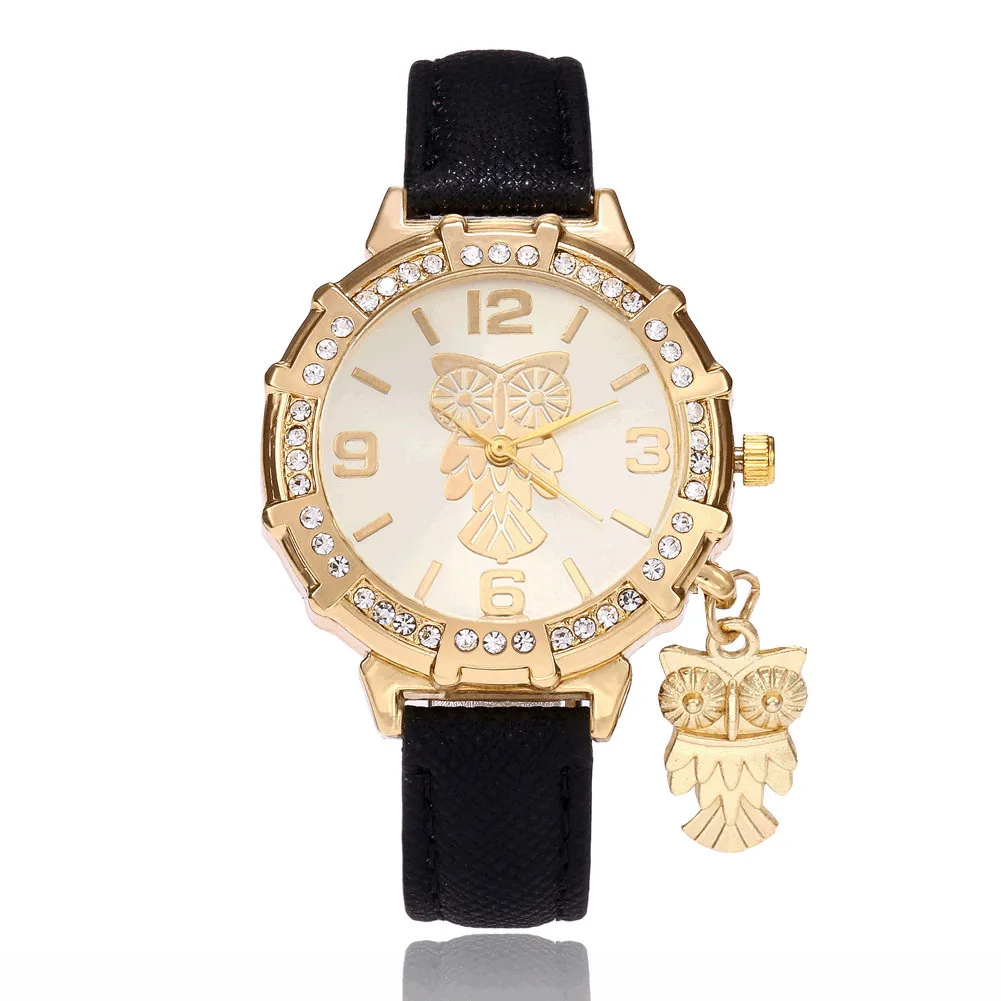 

2019 New Style Owl Pendant Ladies' Watch Diamond Set Gold Quartz Fashion Watch Hot Selling Watch Women's