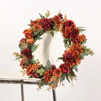 

Top Crimson Rose Decoration Wreath Halloween Christmas Decoration Wedding Decoration Autumn Thanksgiving Decoration