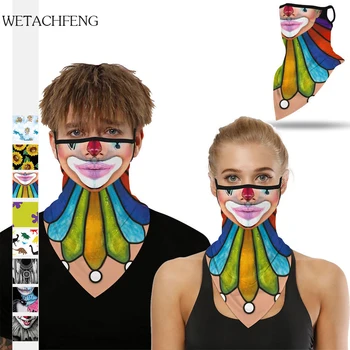 

Halloween Joker Ghost Printed Face Magic Tube Scarf Outdoor Sporting Headwear Riding Scarf Cycling Neck Headband Bandana Mask
