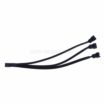 

1PC 1 To 3 Way Splitter Black Sleeved 4-Pin PWM Connector Fan Extension Cable For CPU Or Computer Case Fan Drop Shipping