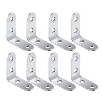 

16 pcs Silver supports 90 Degree Right Angle Fastening Plugs Stainless Steel L Corner U90A