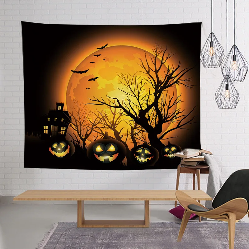 

Halloween Tapestry Wall Hanging Sugar Skull Tablecloth Bedspread Party Decoratiion