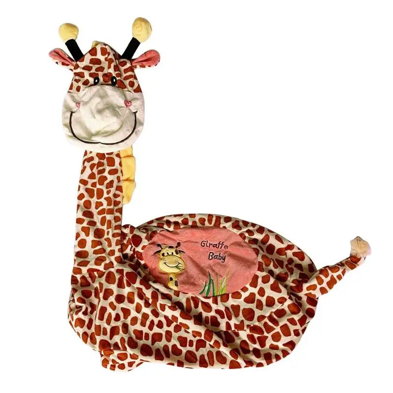 Моющийся съемный чехол для дивана прекрасный мультфильм жираф детское сиденье плюшевый без Хлопковый чехол домашняя текстильная отделка - Цвет: Коричневый