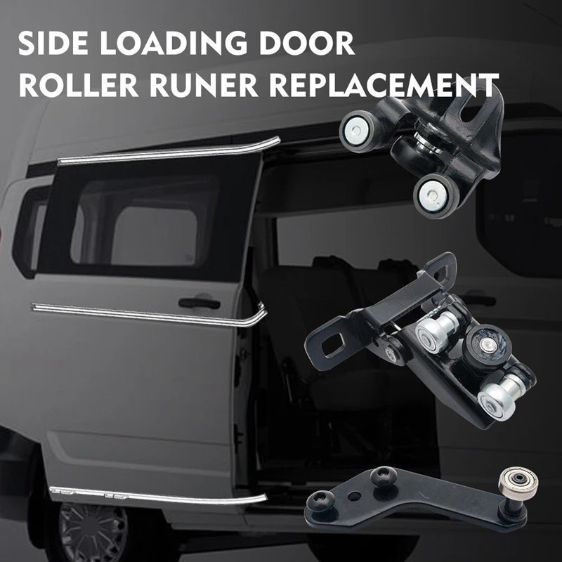 Right Side Side Sliding Door Top Middle Bottom Roller Runner Car Door Roller Guide Compatible for Ford Transit MK7/MK6