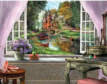 

Window landscape painting paint by numbers on canvas diy Coloring By Number Acrylic Canvas Painting Modern Art picture for wall