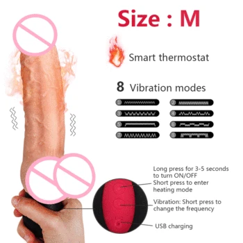 Telescopic Realistic Dildo Vibrator Sex Toys for Women Heating Penis Vibrators Huge Dildos G-Spot Stimulator Goods for Adults 3