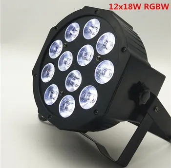 

8pcs /Lightweight 12x18W RGBWUA 6in1 Par light full color flat led lamp dmx512 disco party bar stage lights fast delivery
