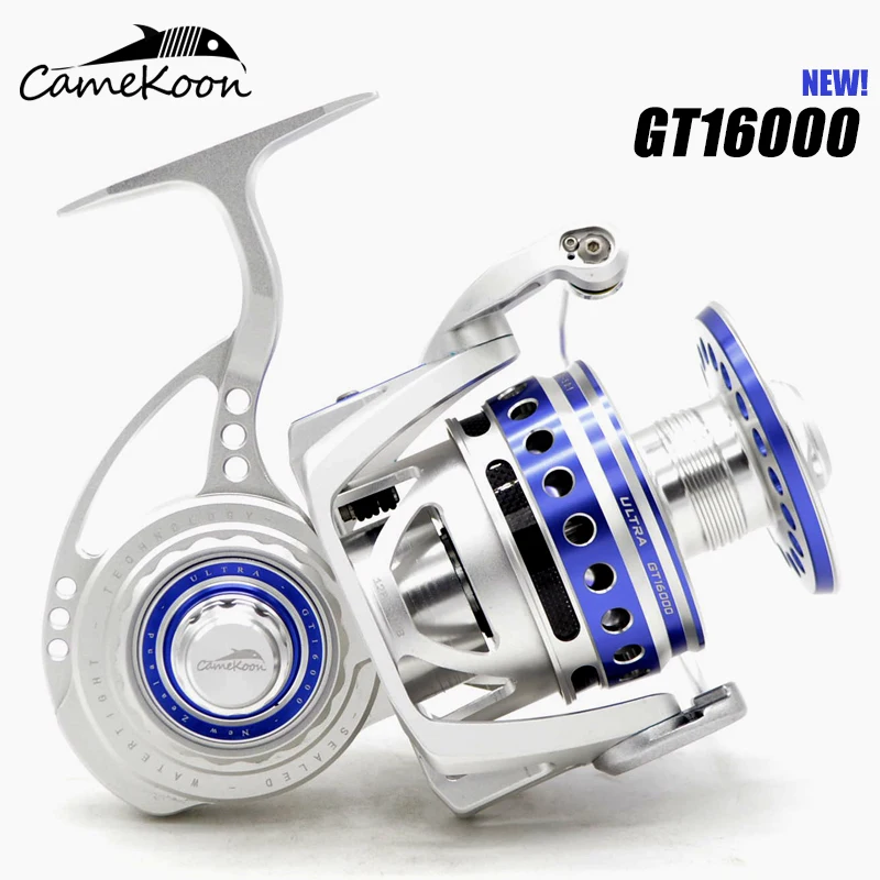 

CAMEKOON GT16000 Saltwater Resistance Spinning Tuna Reel 30KG Max Drag Power Powerful Deep Sea Big Game Aluminum Fishing Coil