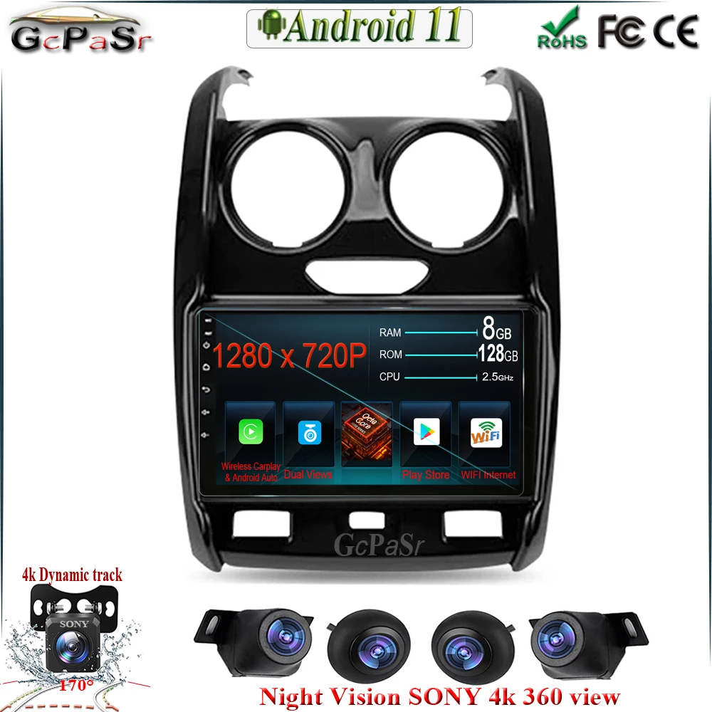 pioneer car stereo 9'' Android 11 For Renault Duster D 2015 - 2020 Autoradio Multimedia Player Auto Radio IPS Screen Car Stereo Video Stero Monitor best buy car audio Car Multimedia Players