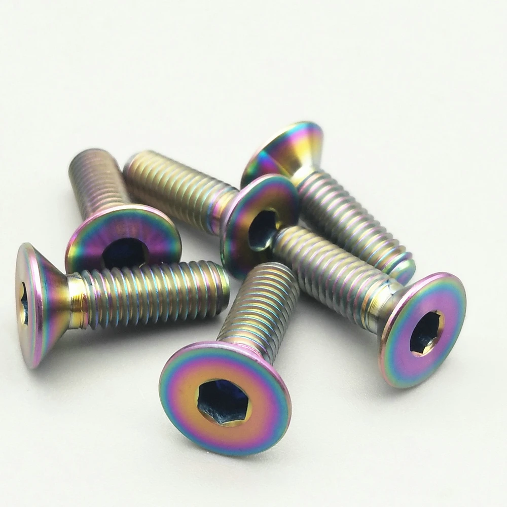 M6X20mm titanium bolts flat thex socket multiple  color  (6)