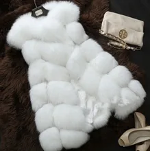 

Hot Sale Fashion Women Fur Waistcoat Fur Vest Sleeveless Mid Long Casual Fur Jacket Winter Fur Coat Fur Gilet New