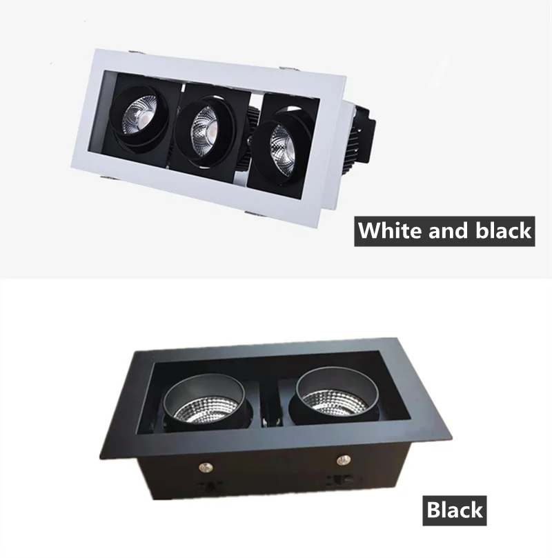 밝기 조절 가능한 LED 다운 라이트, COB 스포트 라이트, 사각형 LED 스카이 라이트, AC85-265V 내장 인테리어 조명, 10W15W20W30W45W