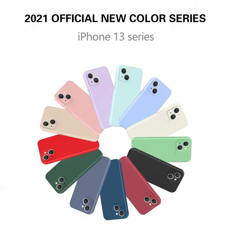 כיכר נוזל סיליקון מקרה עבור iPhone 13 פרו מקסימום 12 11 מיני X XR XS 7 8 בתוספת SE 2020 מקורי מצלמה מגן רך כריכה אחורית galaxy flip3 case
