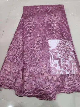 

2019 French Milk Lace Fabric High Quality Nigeria Lace Fabric Embroidered African Milk Tulle Lace For Wedding Party Dress