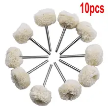 Roues de polissage en laine à tige de 3mm, 10 pièces, brosse de meulage, tampon de polissage, outil rotatif, accessoires de meulage, livraison gratuite