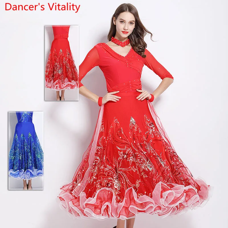 Volwassen Moderne Dans Slijtage Vrouwen Elastische Ijs Zijde Pailletten Grote Zoom Rok Ballroom Nationale Standaard Waltz Jazz Dansen Praktijk Doek Volwassen Moderne Dans Slijtage Vrouwen Elastische Ijs Zijde Pailletten Grote Zoom Rok Ballroom Nationale Standaard Waltz Jazz Dansen Praktijk Doek