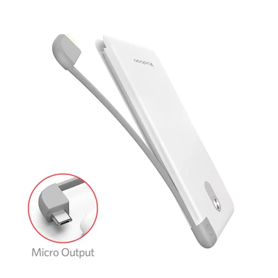 Yoobao S5K 5000 мАч встроенный съемный кабель power Bank Внешняя батарея Ультра тонкое портативное зарядное устройство для мобильного телефона power bank - Цвет: WE-Micro Output
