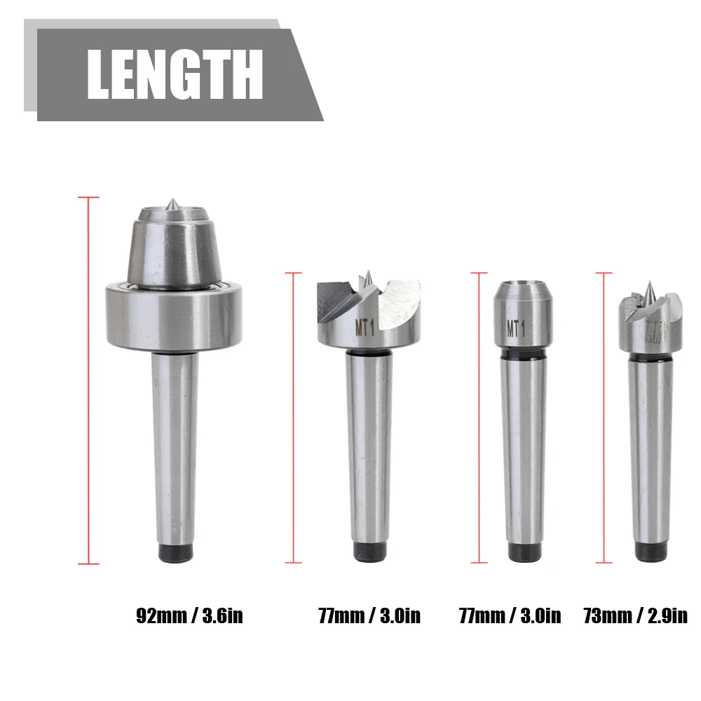 

Hot New 4PCS Woodworking Thimble Sets MT1 For Cutter Wood Metal Turning Tool Multifunctional Steel Sturdy