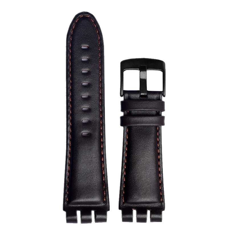 Genuine Calf Leather Watch Strap with Steel Clasp - 23MM Men's Bracelet