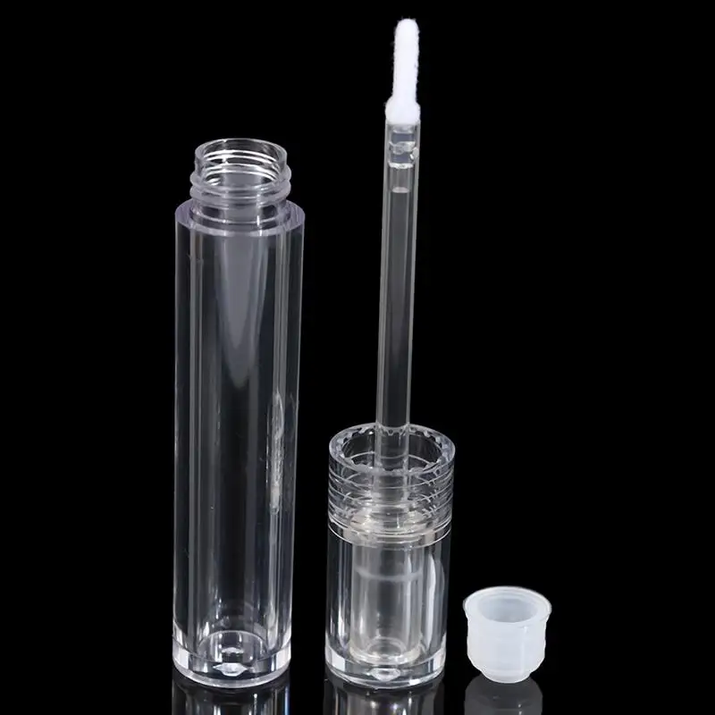 5ML 빈 투명 립글로스 컨테이너 튜브 라운드 지우기 화장품 립글로스 튜브 포장 립 광택 튜브 지팡이