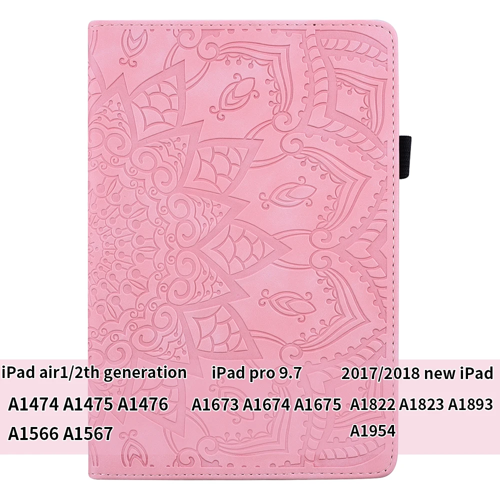 Ретро чехол для планшета для iPad air1 2 pro 9,7 mini pu кожаный чехол s Smart cover Авто спящий стенд функция поддержки для iPad mini3 4 5 - Цвет: For ipad air pink