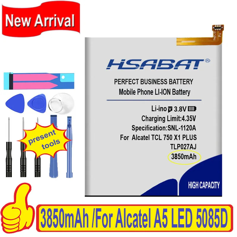 Топ-бренд 100% Новинка 3850 мАч TLp027AJ Аккумулятор для Alcatel TCL 750 X1 PLUS A5 LED 5085D 5085Y батареи +